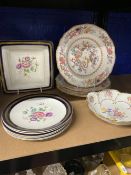 Late 19th/early 20th cent. Minton Chinese Tree No. 1959, dinner plates x 3, Jlmeau Graf Henneberg