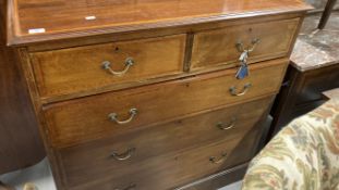 Early 20th cent. Mahogany inlaid bedroom suite, comprising single wardrobe, 81ins. x 41ins. x 18ins.