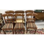 Early 19th cent. Mahogany bar back set of six dining chairs, including one carver.