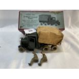 Military Toys: W. Britain, British Army ten wheel covered tender, with driver, doors open, back