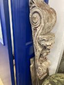 17th/18th cent. Continental carved Corbel Heraldic beast above floral embellishments. Approx. 40ins.