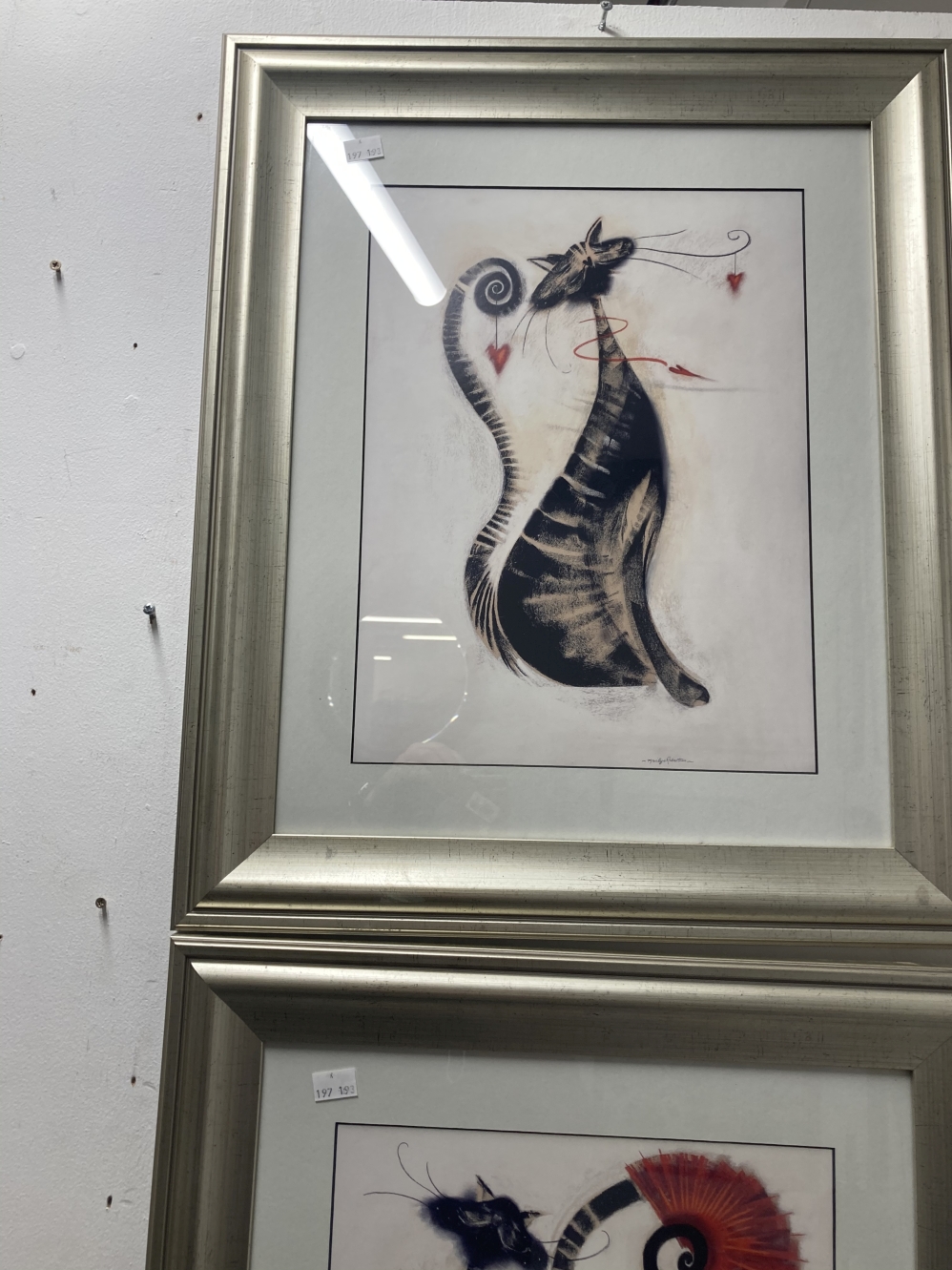 Prints: Cat prints by Marilyn Robertson, framed and glazed. 19½ins. x 15½ins. (2) - Image 3 of 3