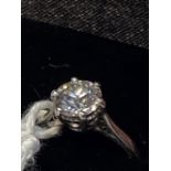 Jewellery: Solitaire diamond ring. Round brilliant cut diamond, claw set. Gross Weight 3.3g. Diamond