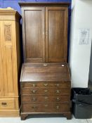 18th cent. Oak bureau bookcase with fitted interior. 36ins. x 84ins.