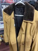 Fashion: Double breasted poplin coats, satin lined, detachable shearling lining, full length. (2
