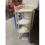 19th cent. Bamboo corner stand, white painted.