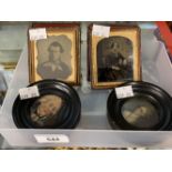 19th cent. Miniature and photograph oil on copper portrait of a woman, monogrammed CF or FC. Glass