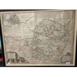 maps: 18th cent. County Map of Somerset, with it's two divisions, hundreds, and with an inset of the