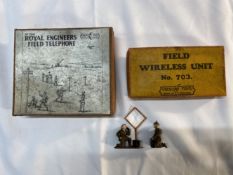 Military Toys: Crescent Toys, field wireless unit, No. 703, two figures one with aerial, the other