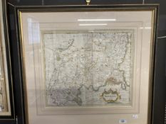 Maps: 18th cent. County Map of Middlesex, hand coloured, depicting the hundreds. Produced by the