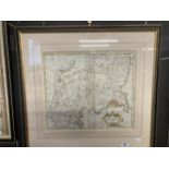 Maps: 18th cent. County Map of Middlesex, hand coloured, depicting the hundreds. Produced by the