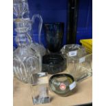 20th cent. Studio Glass: Holmgaard, Val St. Lambert, Laser glass, etc. (6)