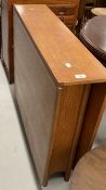 store 1970s teak drop leaf table, retailed by McIntosh. 59ins. x 36ins extended. 8½ins. x 36ins