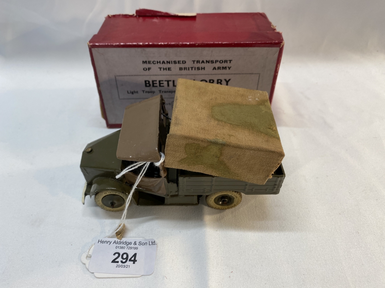 Military Toys: W. Britain, Beetle lorry, light troop transport and general service truck with