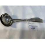 Hallmarked Silver: Glasgow William IV 1834/35 fiddle pattern ladle by Alexander Mitchell, 1.1oz.