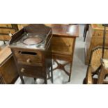 19th cent. Mahogany pot cupboard/washstand. 13ins. Plus mahogany pot cupboard, single drawer with