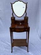 Georgian Chippendale inspired figured mahogany work/dressing stand of small proportions, shield