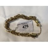 Jewellery: Fancy chain bracelet 7.7mm wide double interlocking solid twist ropes with a central