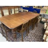 @19th cent. Mahogany extending table with turned legs and one leaf. 6ft. 6ins. x 4ft extended.