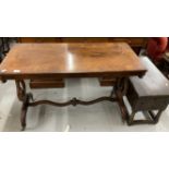 19th cent. Aesthetic mahogany serving table with lyre supports.