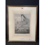 R.M.S. OLYMPIC: Period cross sectional print showing Titanic's sister, circa 1909, framed and