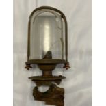 R.M.S. Titanic/Ocean Liner/R.M.S. Carpathia, Salvaged Deck Lamp with Globe (2 Pcs.) Salvaged brass/