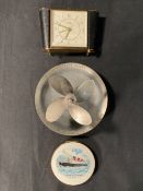 OCEAN LINER: R.M.S. Queen Mary Smiths Empire clock, maiden voyage commemorative ashtray in the