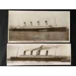 R.M.S. TITANIC: Post-disaster bookpost Hurst and Co, real photo postcard, plus another of the