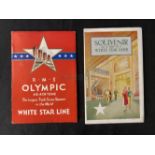 WHITE STAR LINE: R.M.S. Olympic pictorial souvenir, plus another for the Majestic. (2)