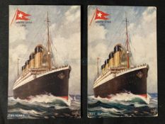 R.M.S. TITANIC: Pre-sinking Tucks Oilette of Titanic plus another of Olympic.