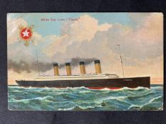 R.M.S. TITANIC: Superb postcard written by Third-Class passenger Alfonzo Meo from Queenstown,