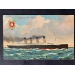 R.M.S. TITANIC: Superb postcard written by Third-Class passenger Alfonzo Meo from Queenstown,