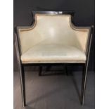 CUNARD: Original Queen Elizabeth II Queen's Grill restaurant chair with leatherette studded
