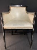 CUNARD: Original Queen Elizabeth II Queen's Grill restaurant chair with leatherette studded