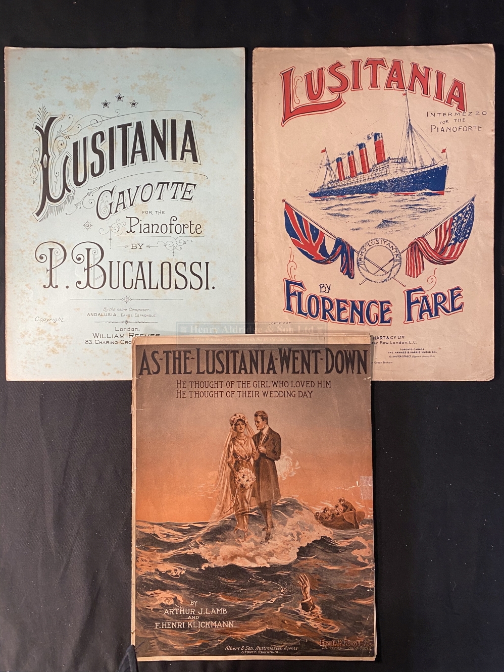 R.M.S. LUSITANIA: Original memorial sheet music. (3)