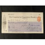 R.M.S. TITANIC: Titanic relief fund cheque to the family of Henry Cotterill, a Second-Class