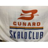 OCEAN LINER: White ground Cunard 'Skald Club' flags. (2) 34ins. x 60ins.