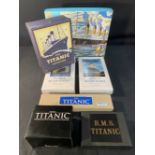 R.M.S. TITANIC: Modern collectables to include collectors cards, movie watch, jigsaw, etc.
