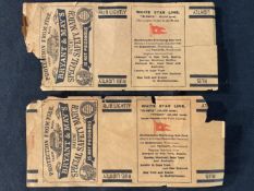 R.M.S. TITANIC: Rare Bryant and May Olympic and Titanic match label (largest steamers in the world