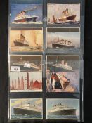 OCEAN LINER: A collection of 17 original colour postcards - White Star Line including R.M.S. Olympic