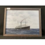 WHITE STAR LINE: Original work by Neil Egginton of White Star's first Laurentic. She is slowly