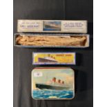 OCEAN LINER: Dinky Toys No. 52A. Cunard White Star liner Queen Mary (boxed). Unique 'Take to Pieces'