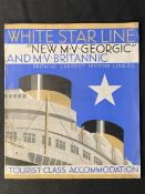 WHITE STAR LINE: Tourist-Class accommodation brochure for the M.V. Georgic and M.V. Britannic 1997.