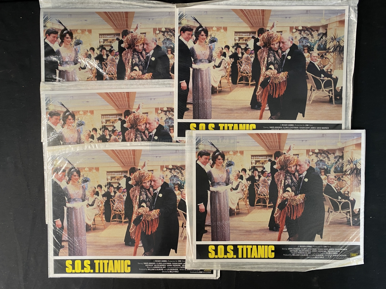 MOVIES: Collection of five sets of 'SOS Titanic' film stills. 14ins. x 11ins.