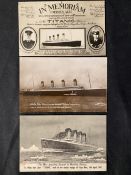 R.M.S. TITANIC: E. A. Bragg Cornish Riviera series postcard, plus two others. (3)