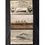 R.M.S. TITANIC: E. A. Bragg Cornish Riviera series postcard, plus two others. (3)