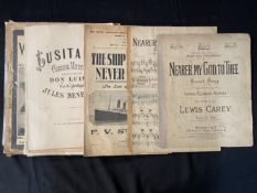 OCEAN LINER: Titanic & other related sheet music including 'Lusitania Grand Marche', 'Just as the