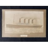 R.M.S. TITANIC: Rare post-disaster privately printed postcard of Titanic at sea.