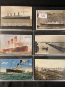 WHITE STAR LINE: Fifty-six White Star Line postcards, (various ships) including Titanic and