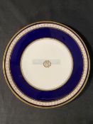 WHITE STAR LINE: Rare Spode cobalt blue and gilt dinner plate R3717. 9ins.